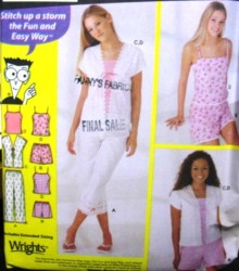 5205 Simplicity EZ JR CROP PANTS, SHORTS, CAMI,TOP LOUNGE PATTERN 7/8-15/16 or 17/18 - 23/24 choice uncut